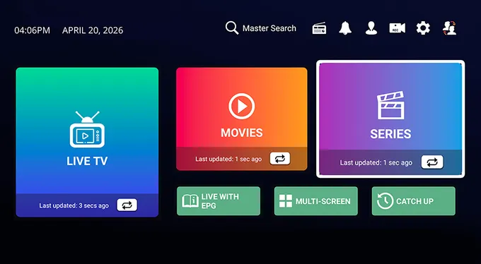 Abonnement IPTV Pas Cher Abonnement IPTV Pas Cher : interface de l'application IPTV sur TV et mobile